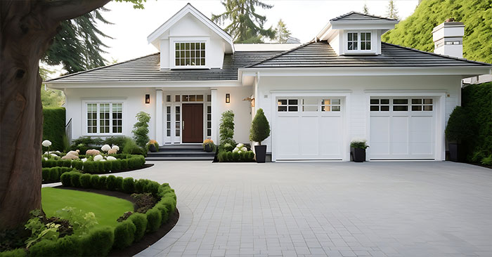 A concrete driveway